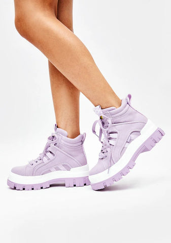 Purple Aspha NC Mid Lace Up Sneakers
