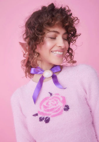 Secret Garden Rose Intarsia Sweater