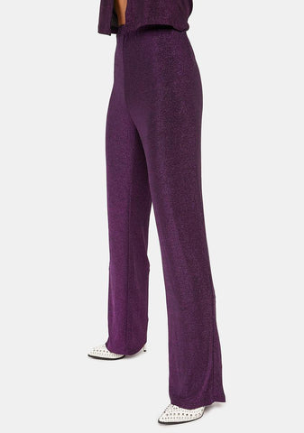 Purple Slinky Glitter Niran Trousers