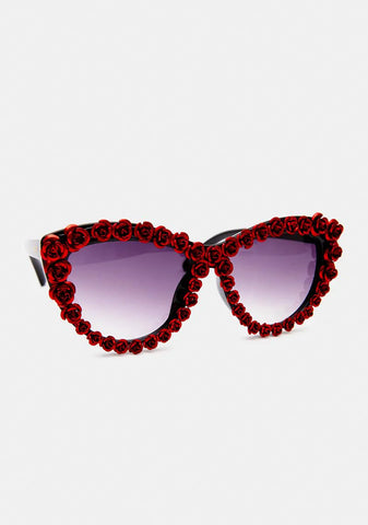 Rose Stained Kisses Cat-Eye Sunglasses