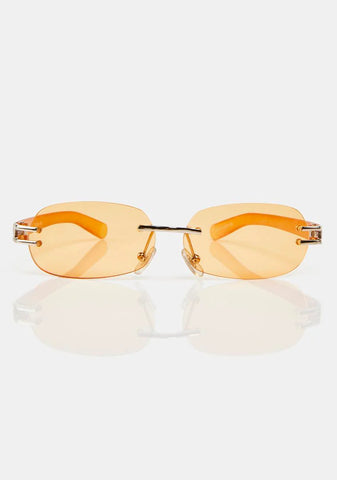 Holla Orange Oval Sunglasses
