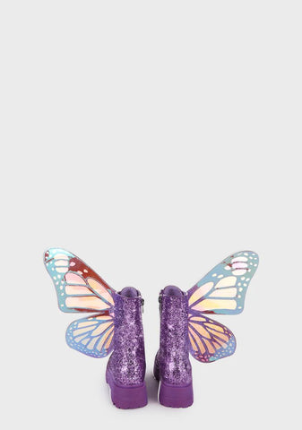 Violet Metamorphic Butterfly Boots