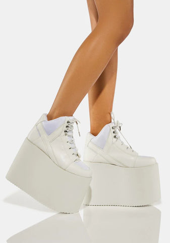 White Qozmo Sky Hi Platform Sneakers