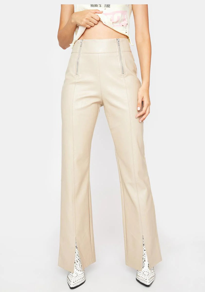 Sleek Vibing Vegan Leather Pants