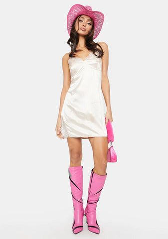 Rose Most Like Satin Mini Dress