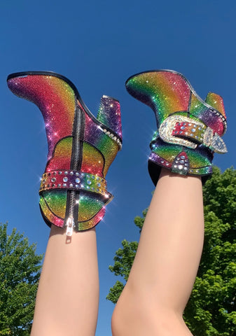 Sheriff Shine Cowboy Boots - Rainbow