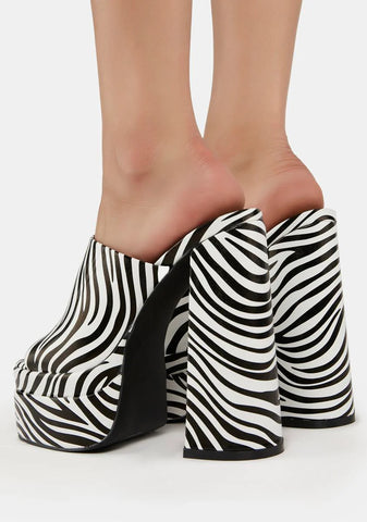 Zebra Platform Mule Heels