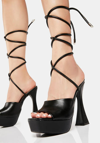 Feelin' Flirty Platform Wrap Heels