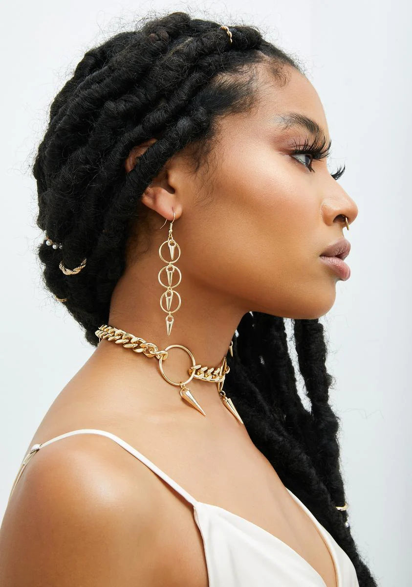 Shining Goddess O-Ring Chain Earrings