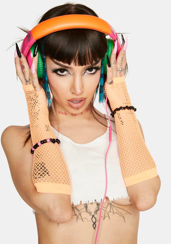 Sunset Crave The Rave Fishnet Gloves