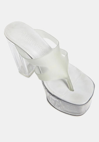 Kickdrum Clear Platform Thong Sandals