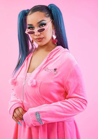 Plus Awesome Blossom Velour Hoodie