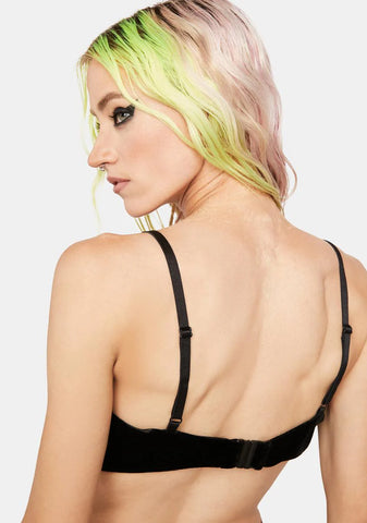 Revelation Series Elastic Velvet Suspender Bra