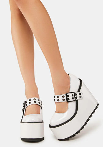 White Dune Platform Mary Janes