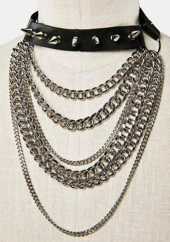 Emotionless Layered Chain Choker