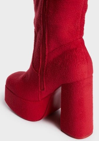 x Teletubbies Red Platform Boots