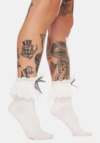 To Be Honest Ruffle Crew Socks
