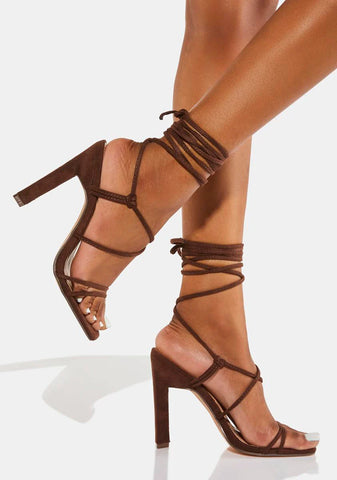 Mocha Looking For Trouble Strappy Heels