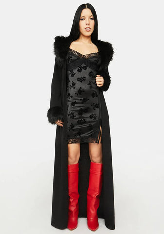 Black Rose Flock Coti Dress