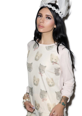 Snow Foxy Raglan - White