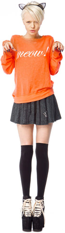 Meow! Baggy Beach Jumper - Black