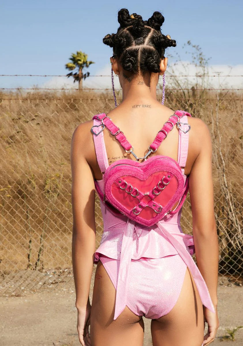 Feel My Heartbeat Fuzzy Backpack