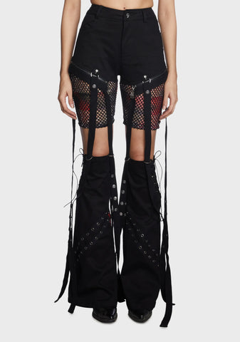 Irregular Flared Detachable Trousers