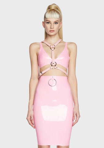 Light Pink Vegan Leather O-Ring Harness