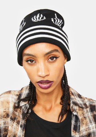 F Off Skeleton Knit Beanie