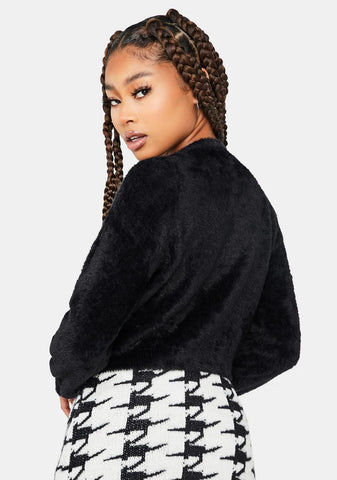 Wicked Class Act Cardigan And Houndstooth Skirt Set