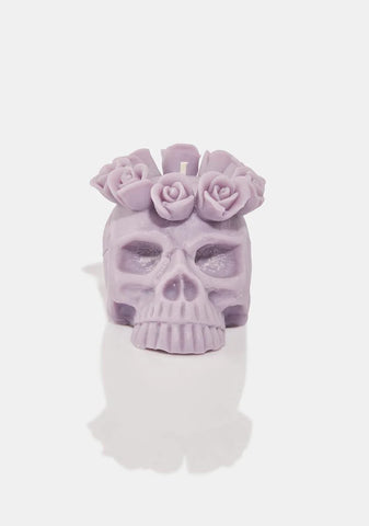 Lavender Azucar Skull Candle