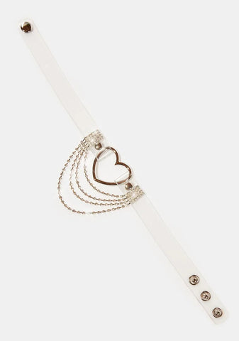 Rich In Love Rhinestone Heart Choker