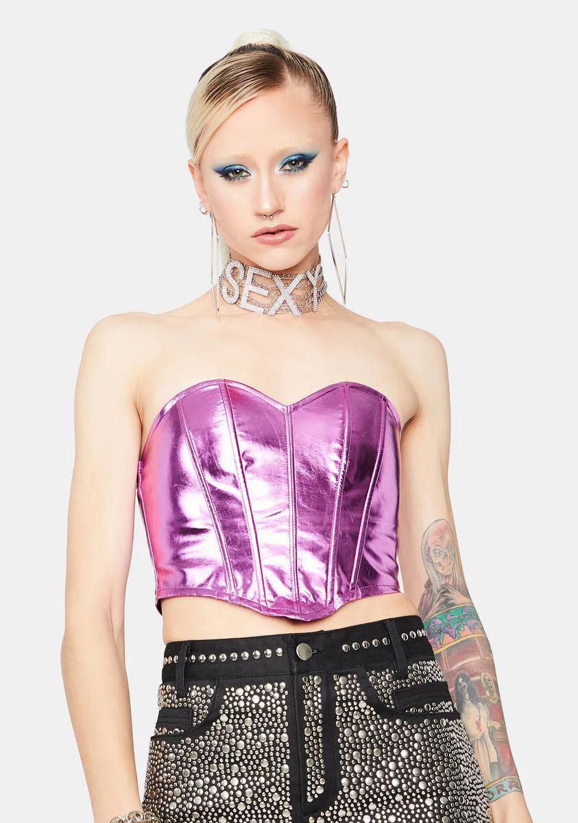 Fairy Heart Metallic Corset Top