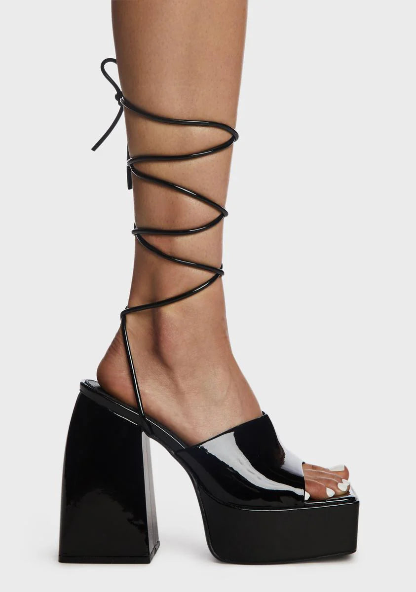 Orchid Lace-Up Platform Heels