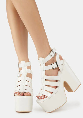White Astridd Platform Heels