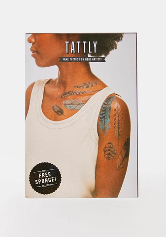 Watercolor Feather Tattoo Set