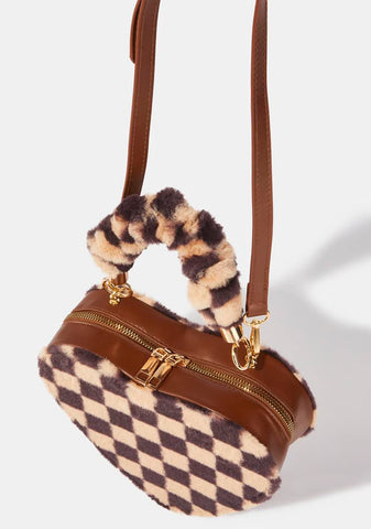 Mocha Wild One Fuzzy Handbag