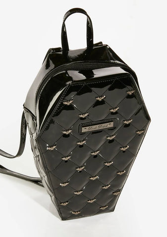 Studded Bat Quilted Coffin Backpack