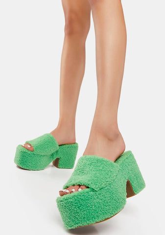 Green Mandee Platform Sandals
