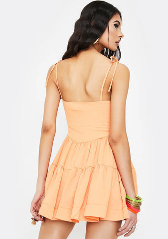 Orange Bijou Mini Dress