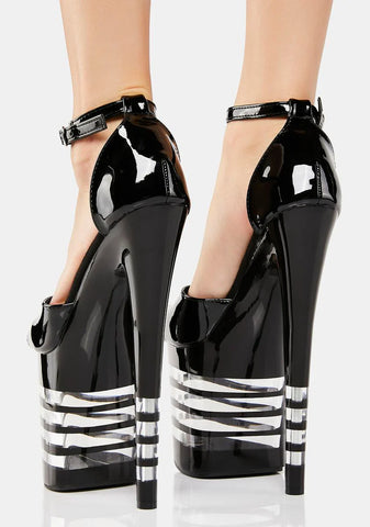 Zasa-02 Striped Platform Heels