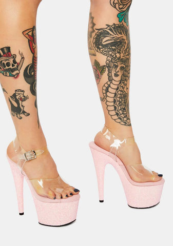 Time After Time Platform Glitter Heels