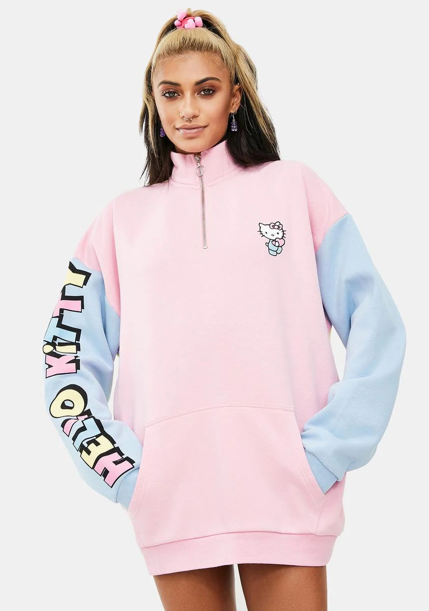 Hello Kitty Color Contrast Panel Sweatshirt