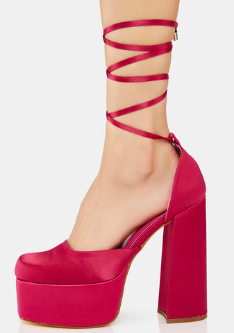 Magenta Plus One Platform Heels