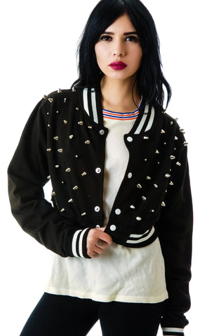 The  Margot Studded Crop Bomber