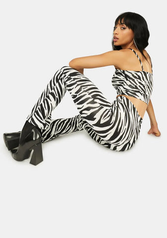 Animal Behavior Zebra Print Pant Set