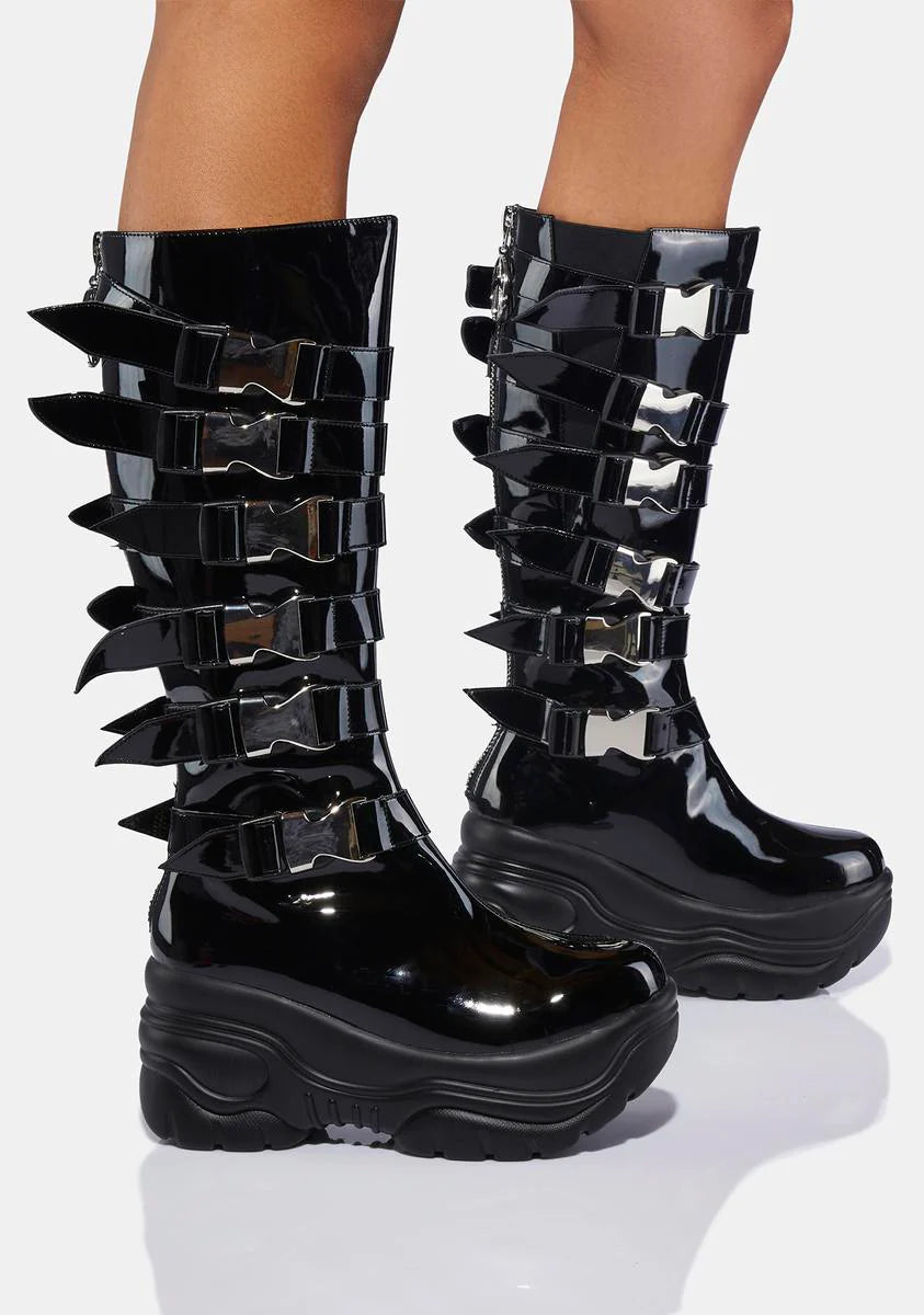 Patent Trinity Platform Boots