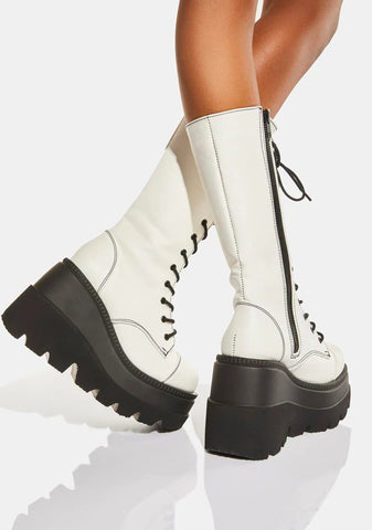 White Shaker-72 Platform Boots