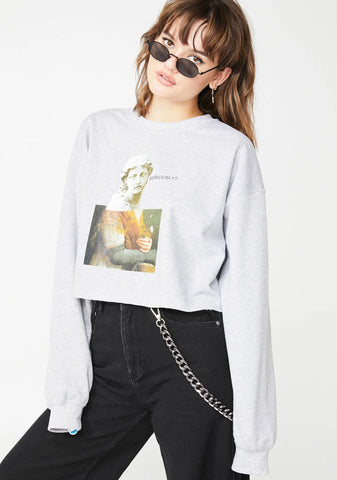 Seriously Graphic Cropped Sweater
