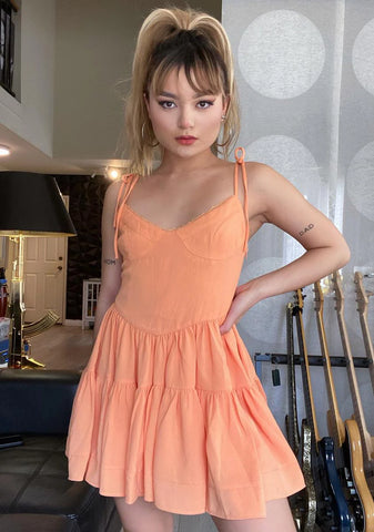 Orange Bijou Mini Dress